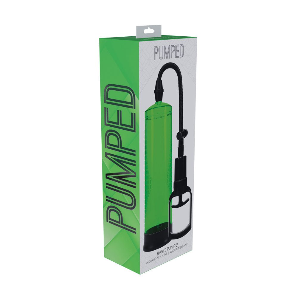 PUMPED Basic Pump 2 - Green - Green Penis Pump - silkandsin