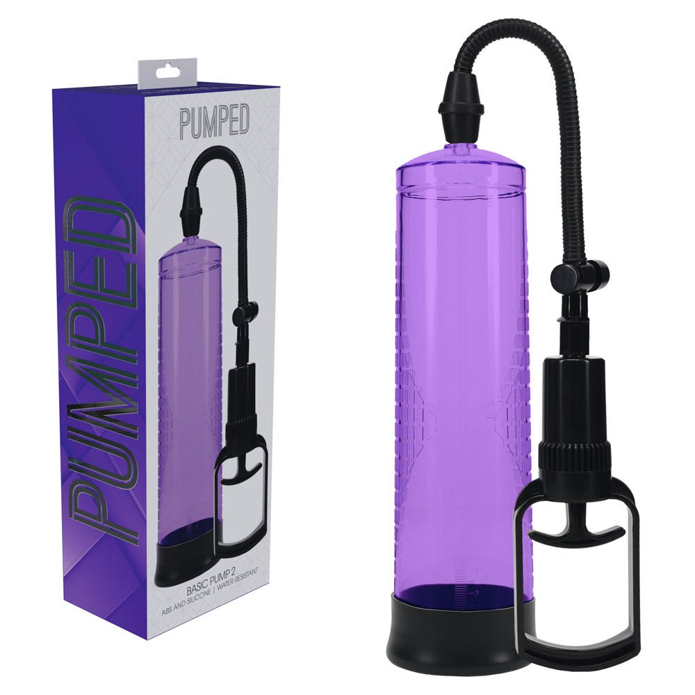 PUMPED Basic Pump 2 - Purple - Purple Penis Pump - silkandsin