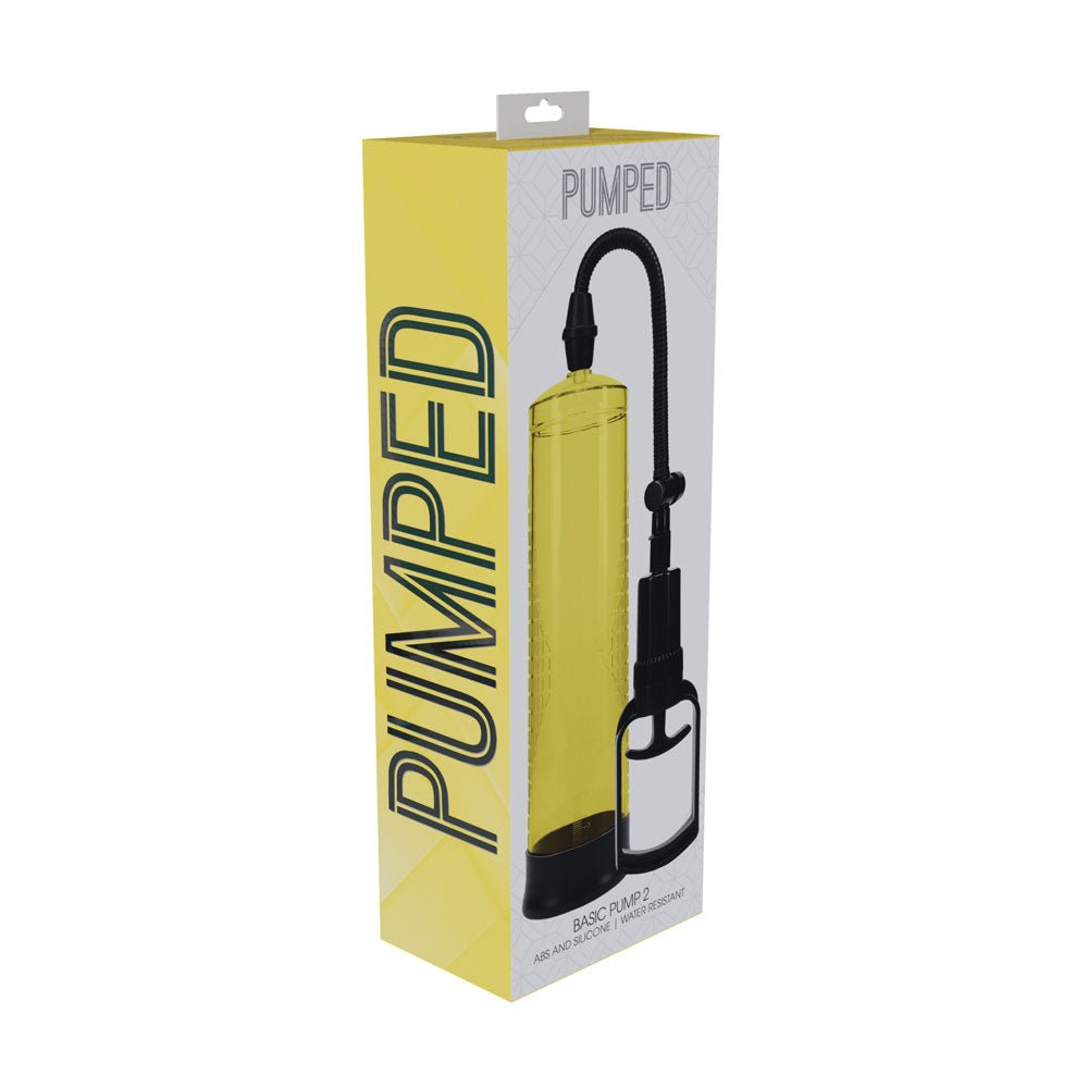 PUMPED Basic Pump 2 - Yellow - Yellow Penis Pump - silkandsin