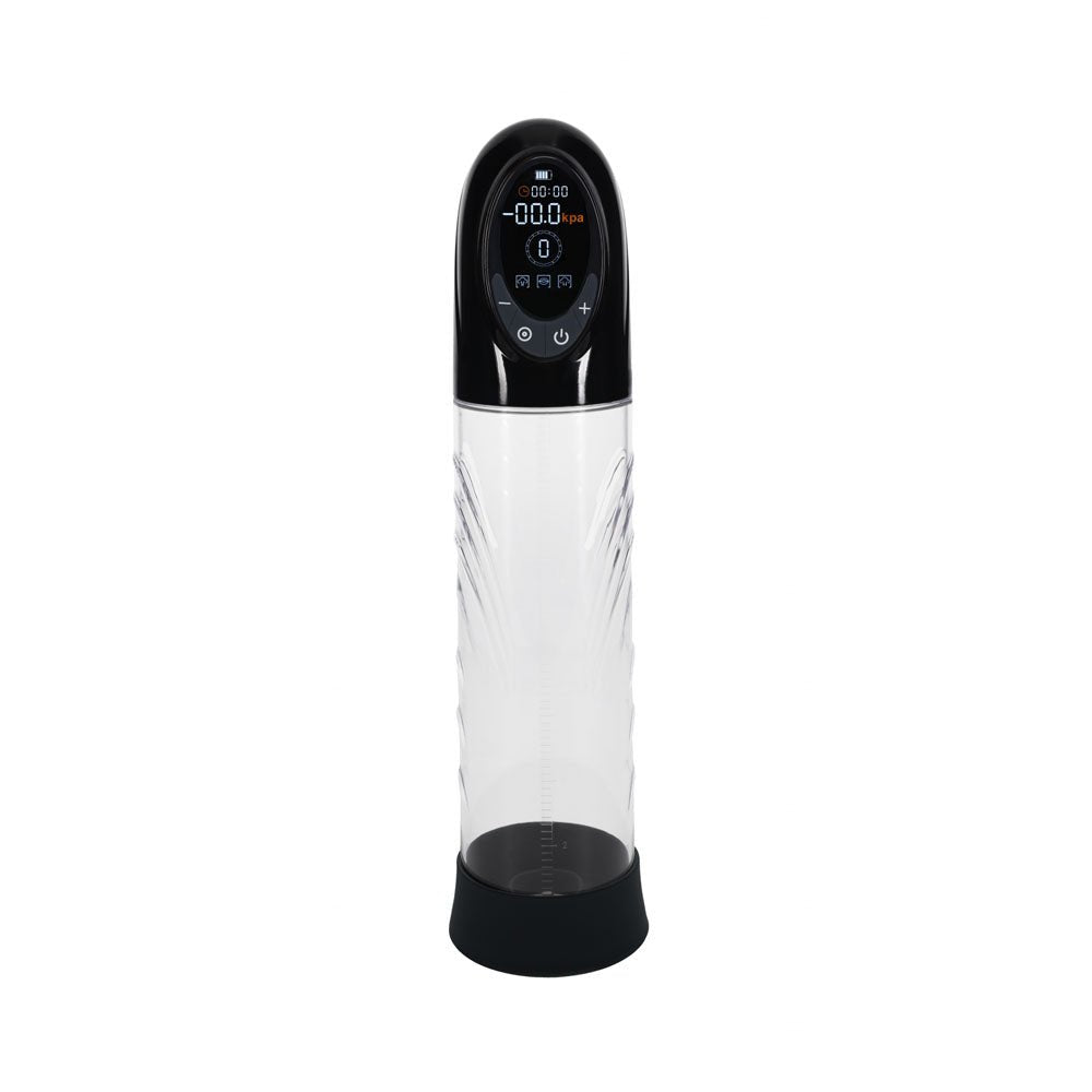 PUMPED CyberPulse Automatic Penis Pump - Black - Black/Clear USB Rechargeable Auto Penis Pump - silkandsin