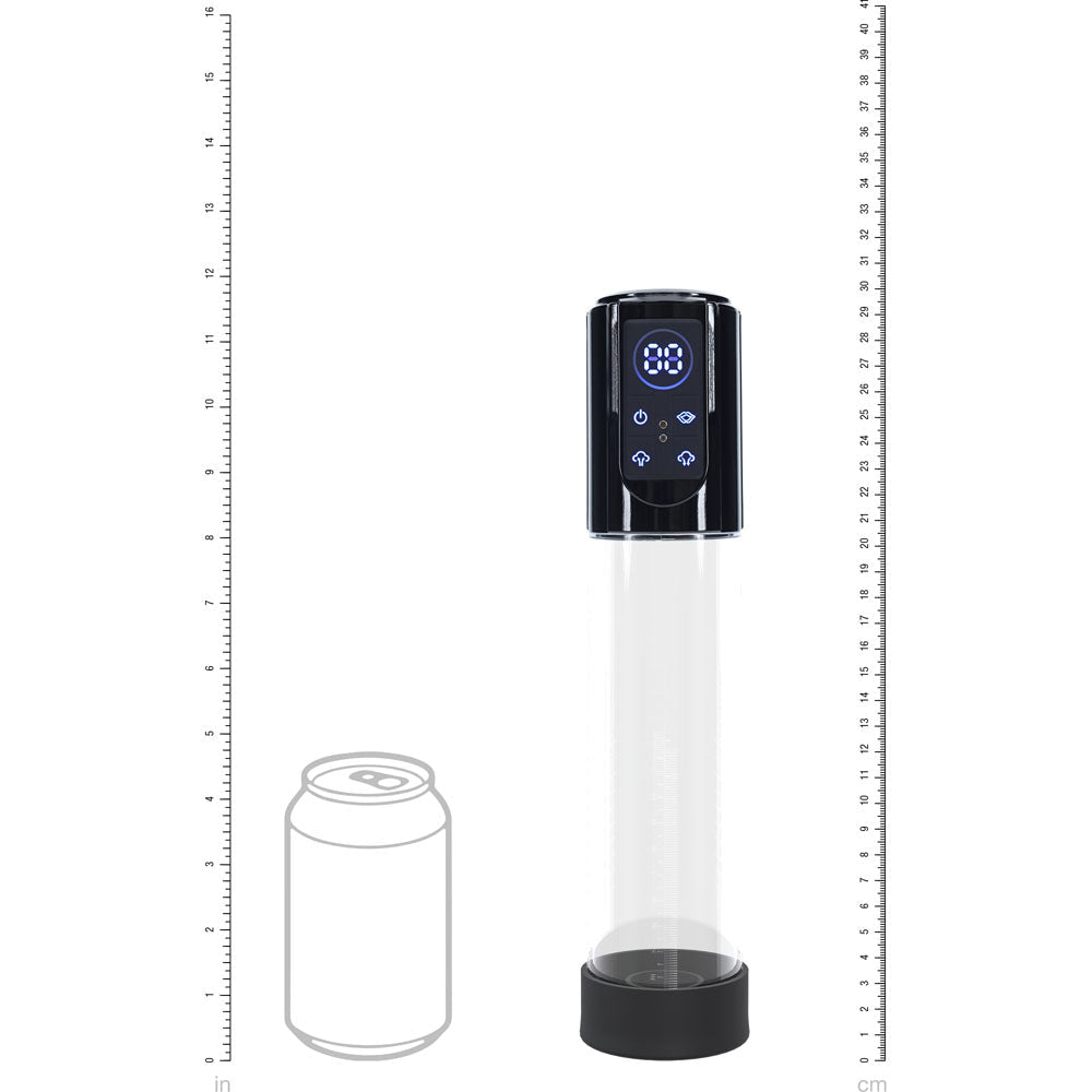 PUMPED MegaLift Automatic Penis Pump - Black - Black/Clear USB Rechargeable Auto Penis Pump - silkandsin