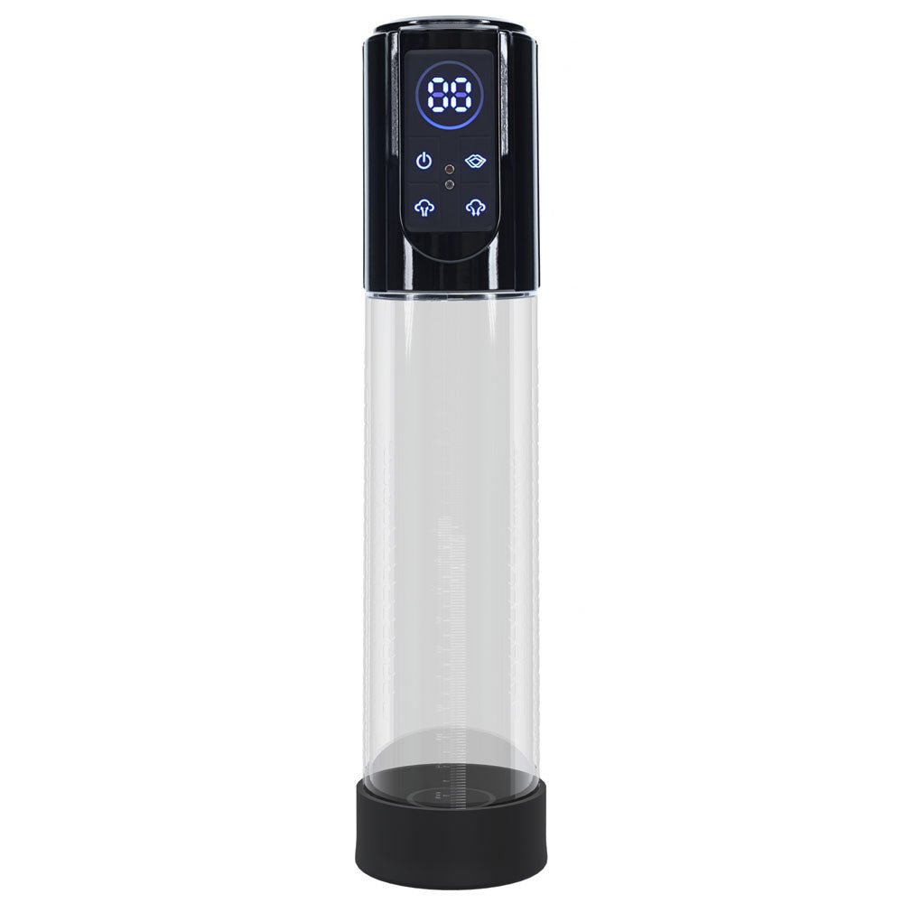 PUMPED MegaLift Automatic Penis Pump - Black - Black/Clear USB Rechargeable Auto Penis Pump - silkandsin