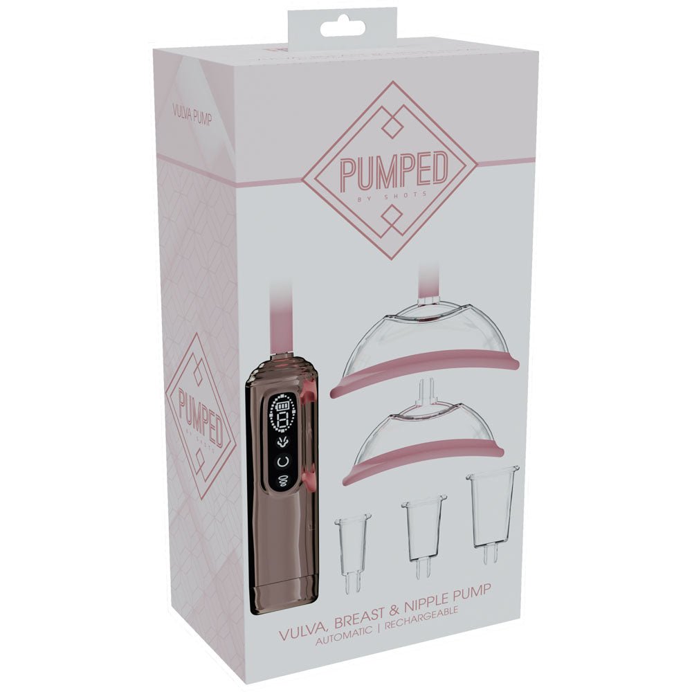 PUMPED Vulva, Breast & Nipple Pump - Rose Gold - Rose Gold USB Rechargeable Ladies Pump Set - Silk and Sin