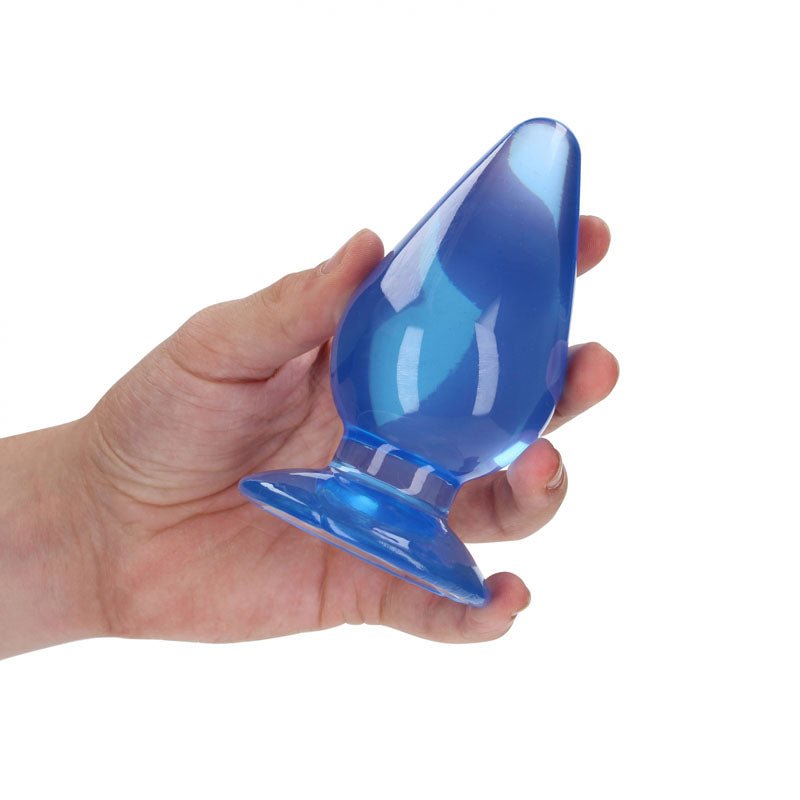 REALROCK 11.5 cm Anal Plug - Blue - Blue 11.5 cm (4.5'') Butt Plug - silkandsin