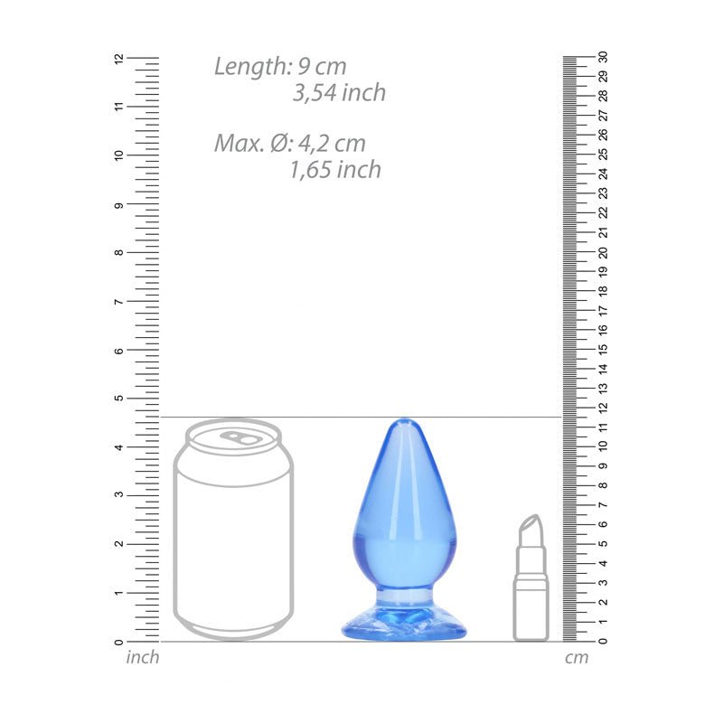 REALROCK 11.5 cm Anal Plug - Blue - Blue 11.5 cm (4.5'') Butt Plug - silkandsin