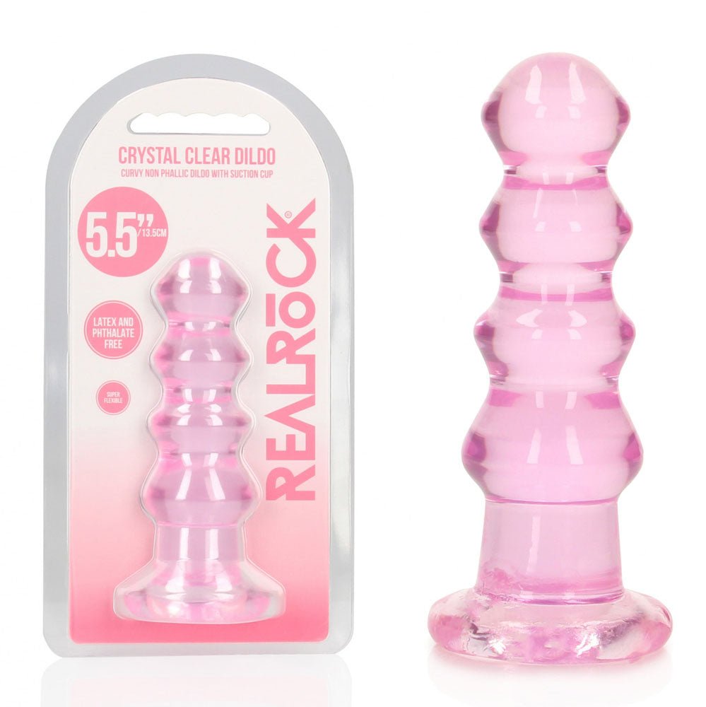 REALROCK 14 cm Curvy Anal Plug - Pink - Pink 14 cm (4.5'') Butt Plug - Silk and Sin