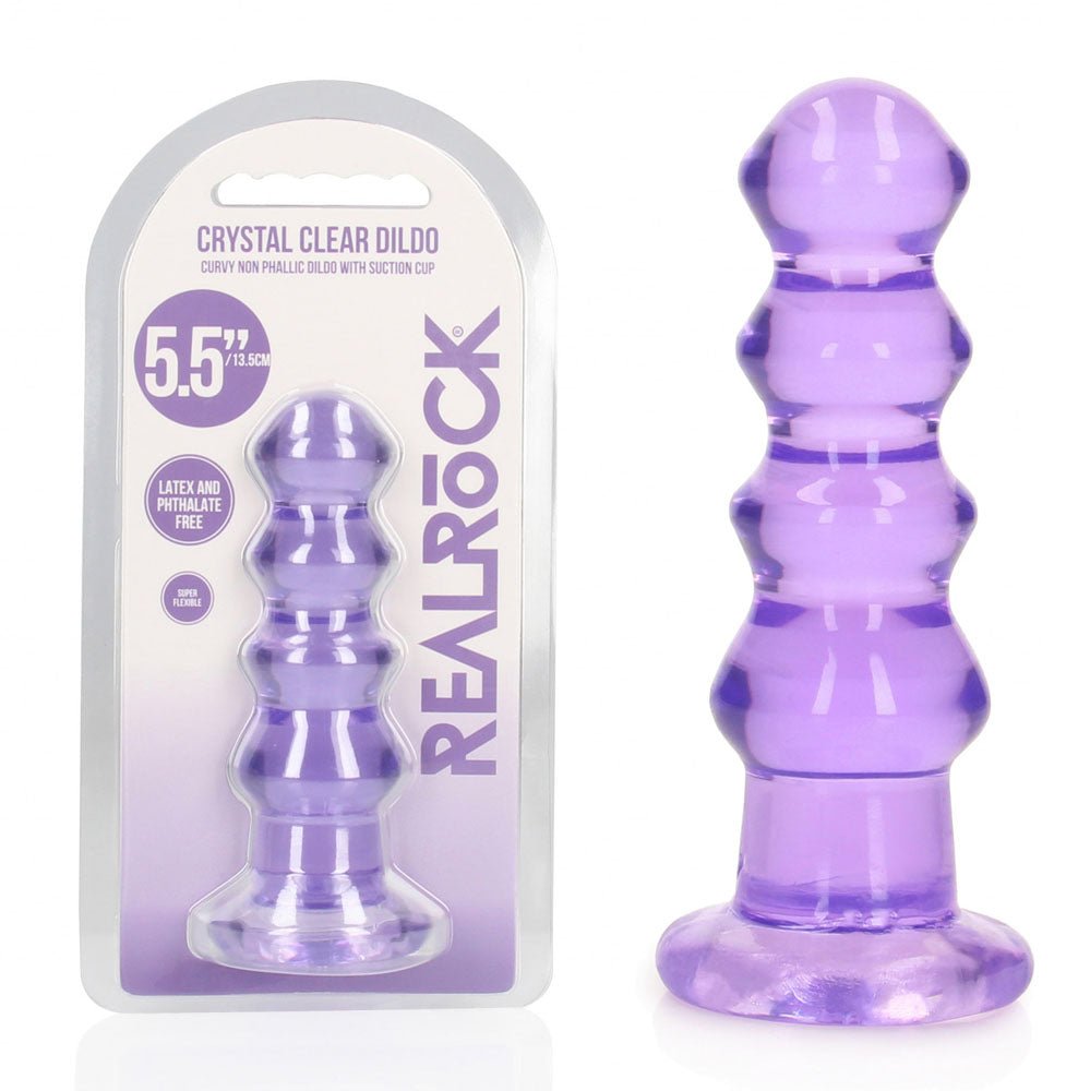 REALROCK 14 cm Curvy Anal Plug - Purple - Purple 14 cm (4.5'') Butt Plug - Silk and Sin