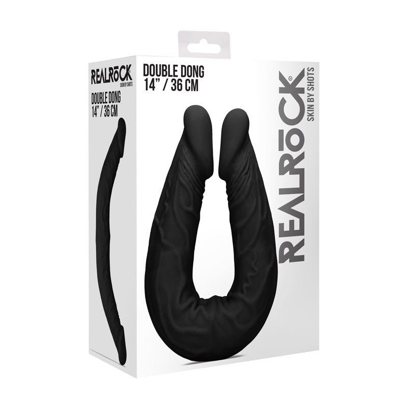 REALROCK 14'' Double Dildo - Black 36 cm Double Dong - silkandsin