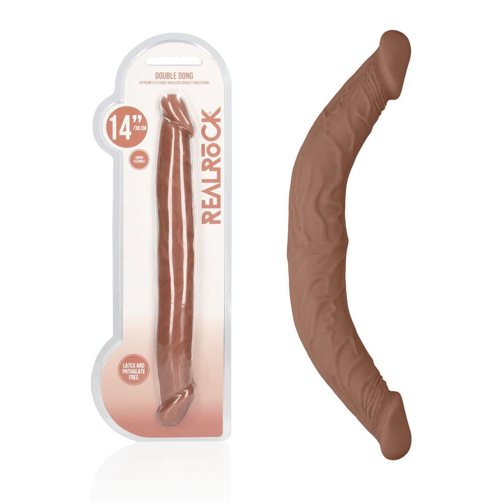 REALROCK 14'' Double Dildo - Tan 36 cm Double Dong - silkandsin
