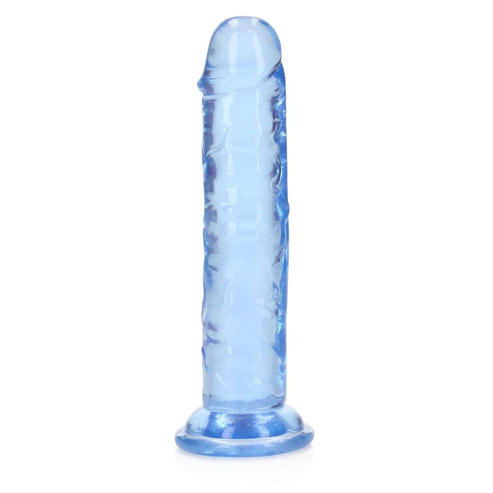 REALROCK 15.5 cm Straight Dildo - Blue - Blue 15.5 cm (6'') Dong - silkandsin