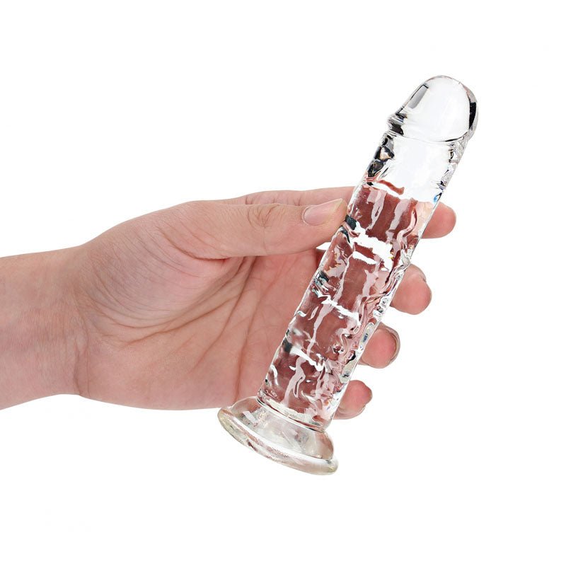 REALROCK 15.5 cm Straight Dildo - Clear - Clear 15.5 cm (6'') Dong - silkandsin