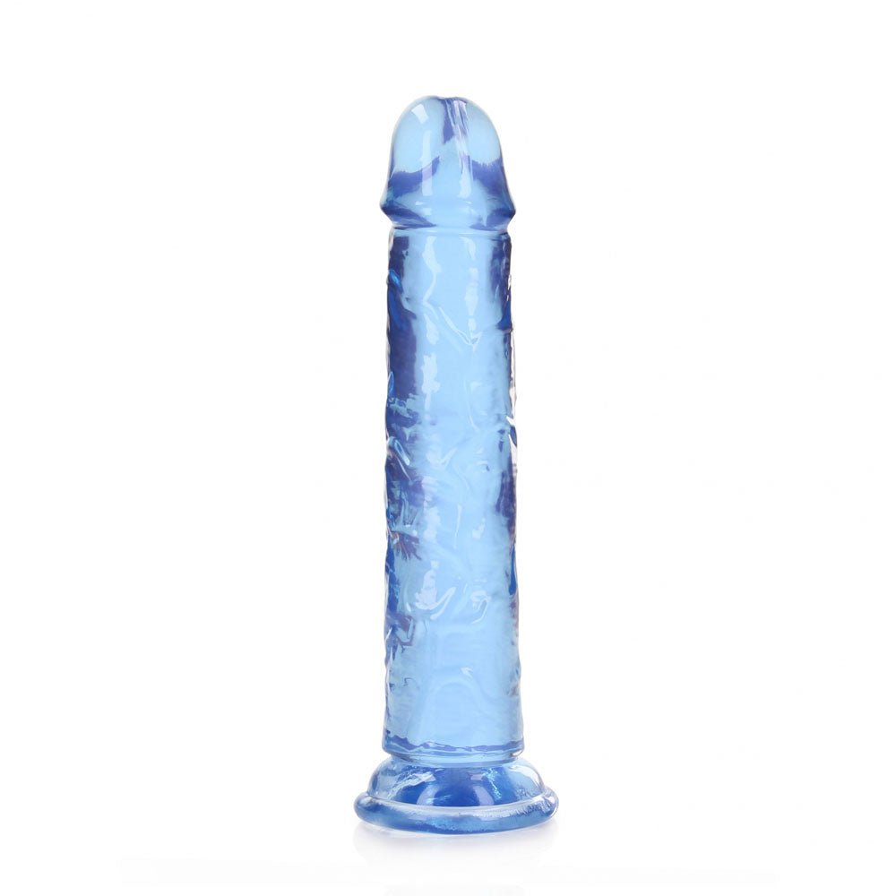 REALROCK 18 cm Straight Dildo - Blue - Blue 18 cm (7'') Dong - silkandsin