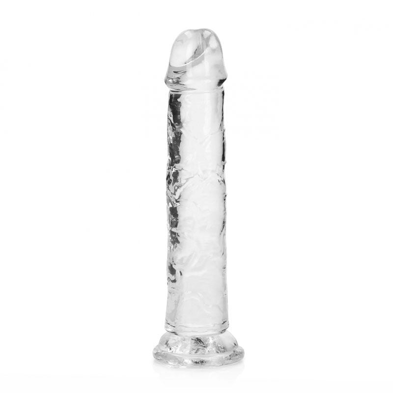 REALROCK 18 cm Straight Dildo - Clear - Clear 18 cm (7'') Dong - silkandsin