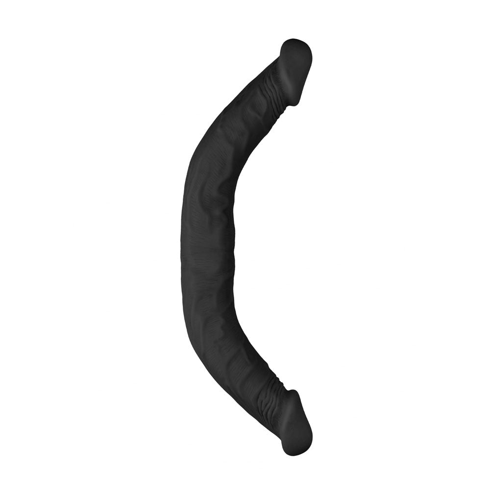 REALROCK 18'' Double Dildo - Black - Black 46 cm Double Dong - silkandsin