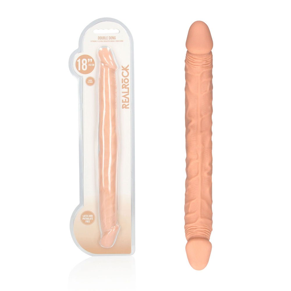 REALROCK 18'' Double Dildo - Flesh 46 cm Double Dong - silkandsin