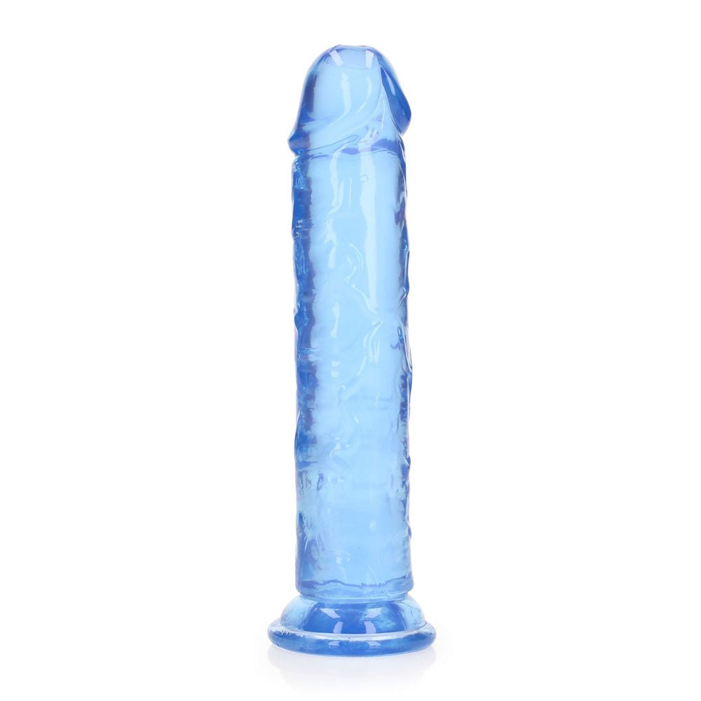 REALROCK 20 cm Straight Dildo - Blue - Blue 20 cm (8'') Dong - silkandsin