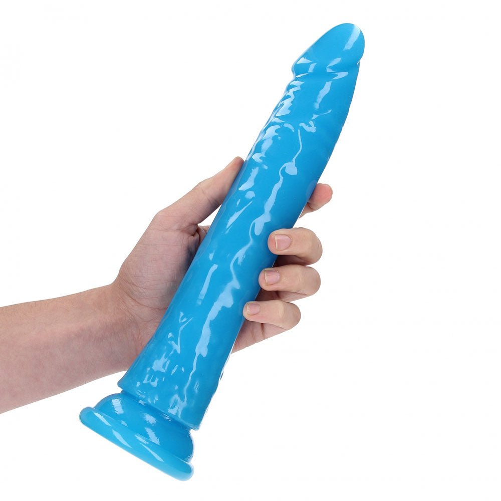 REALROCK 29 cm Slim Glow in the Dark Neon - Blue - Glow in Dark Blue 29 cm (11'') Dong - silkandsin