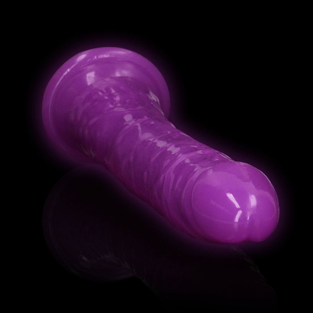 REALROCK 29 cm Slim Glow in the Dark Neon - Purple - Glow in Dark Purple 29 cm (11'') Dong - silkandsin