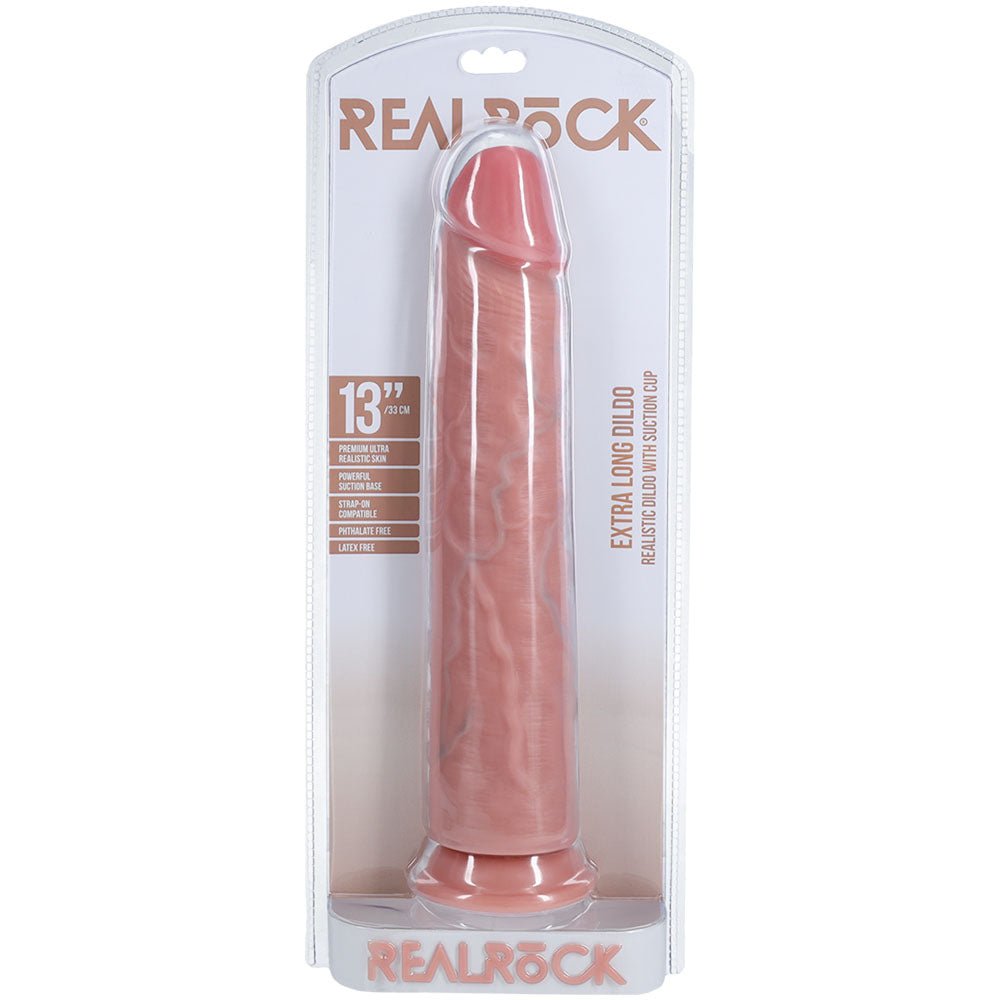 REALROCK 33cm Extra Long Dildo - Flesh - Flesh 33 cm (13'') Extra Long Dong - silkandsin