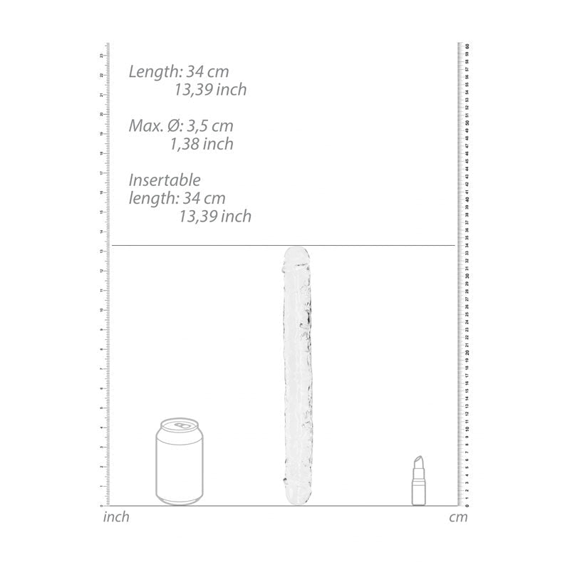 REALROCK 34 cm Double Dong - Clear - Clear 34 cm (14'') Double Dong - silkandsin