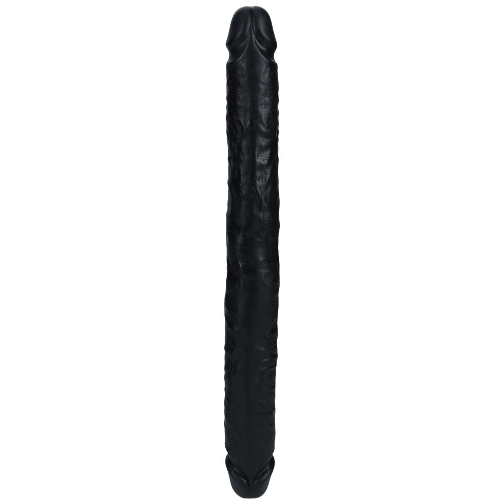 REALROCK 35cm Slim Double Dildo - Black - Black 35 cm (14'') Double Dong - silkandsin