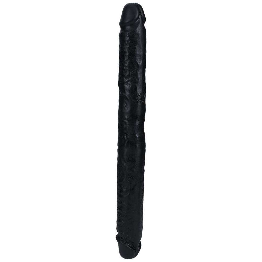 REALROCK 35cm Slim Double Dildo - Black - Black 35 cm (14'') Double Dong - silkandsin