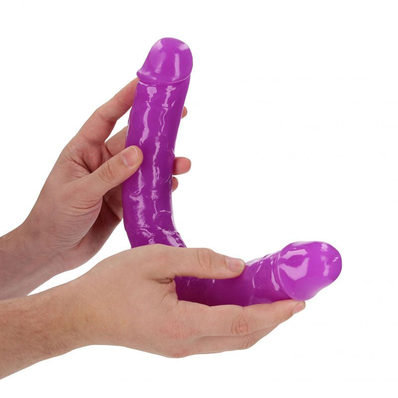 REALROCK 38 cm Double Dong Glow - Purple - Purple 38 cm (15'') Double Dong - silkandsin