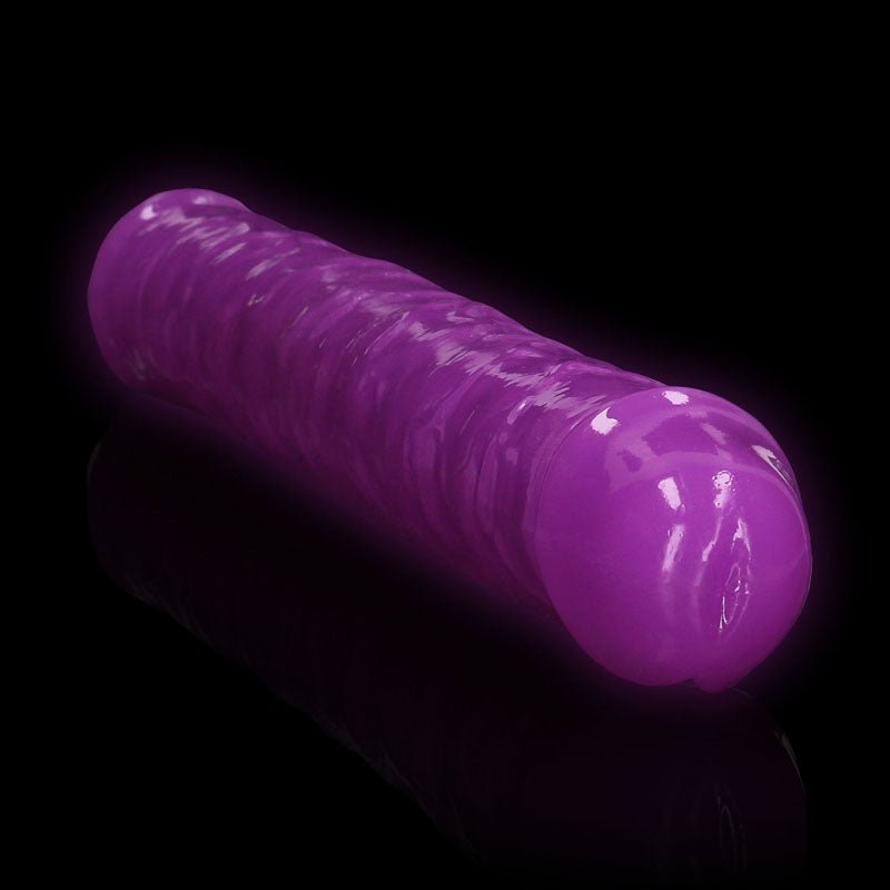 REALROCK 38 cm Double Dong Glow - Purple - Purple 38 cm (15'') Double Dong - silkandsin