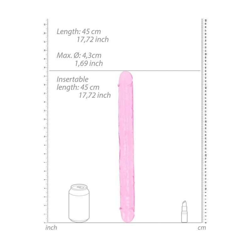 REALROCK 45 cm Double Dong - Pink - Pink 45 cm (18'') Double Dong - silkandsin