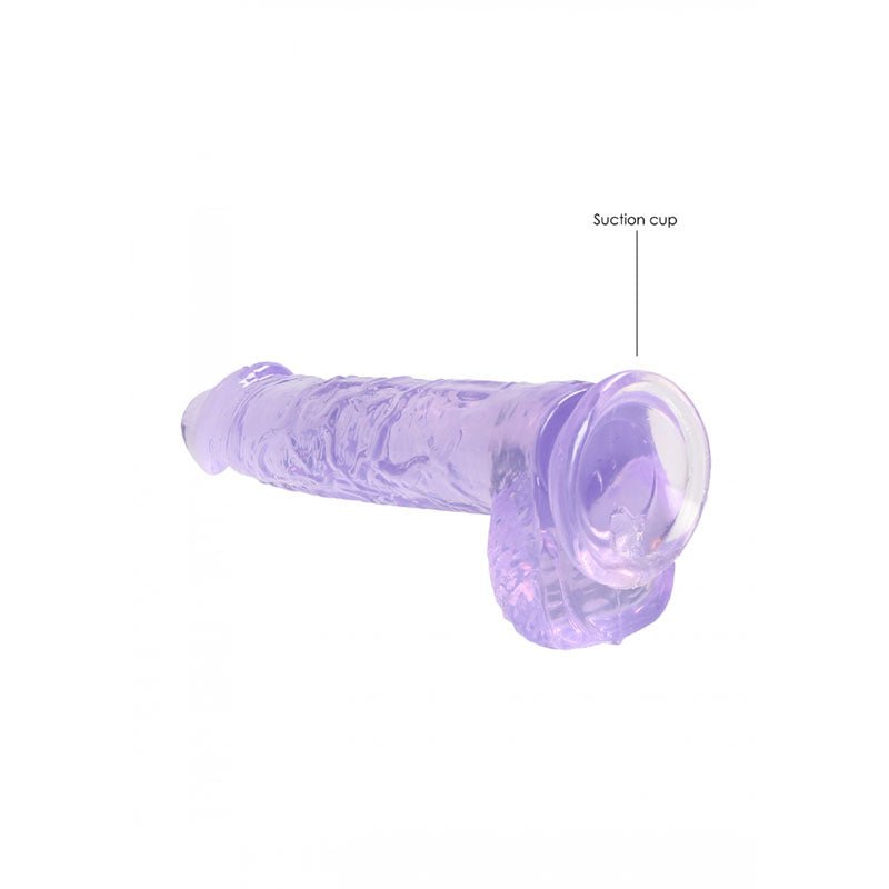 REALROCK 6'' Realistic Dildo With Balls - Purple 15.2 cm Dong - silkandsin
