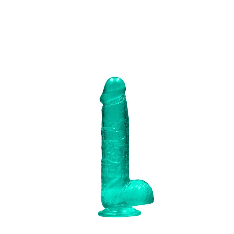 REALROCK 6'' Realistic Dildo With Balls - Turquoise 15.2 cm Dong - silkandsin