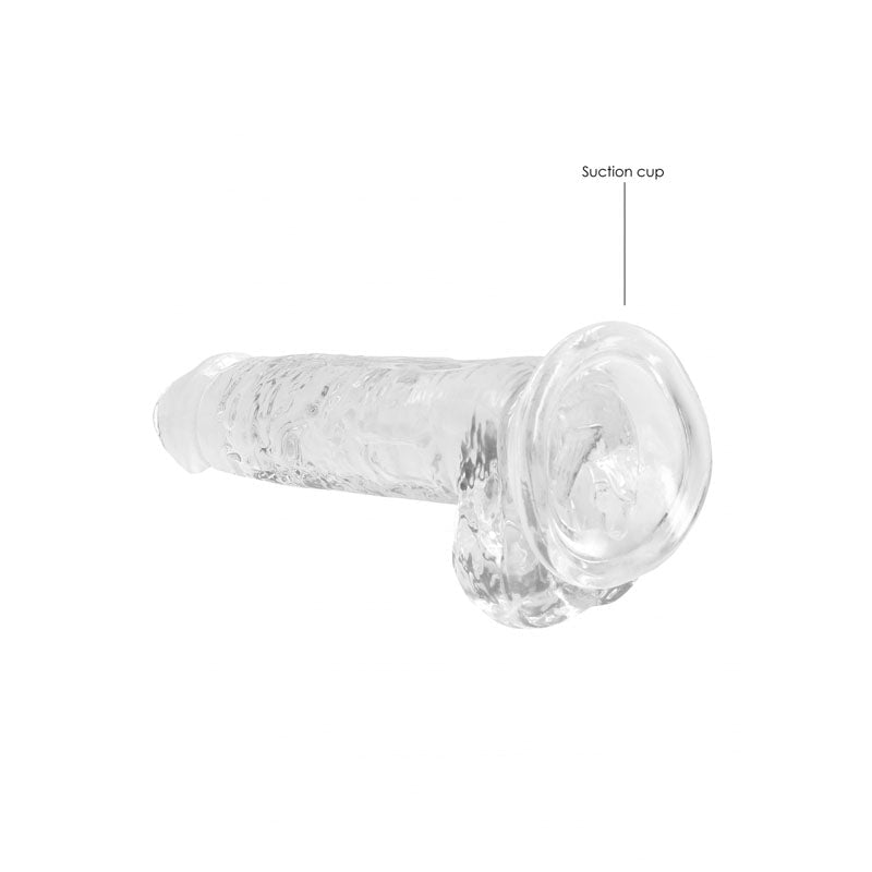 REALROCK 7'' Realistic Dildo With Balls - Clear 17.8 cm Dong - silkandsin