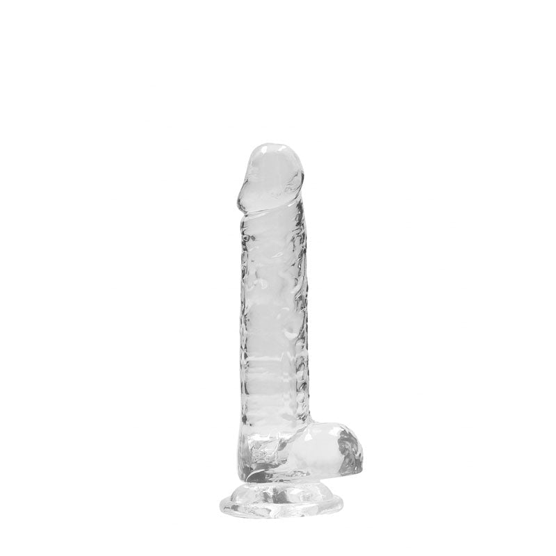 REALROCK 7'' Realistic Dildo With Balls - Clear 17.8 cm Dong - silkandsin