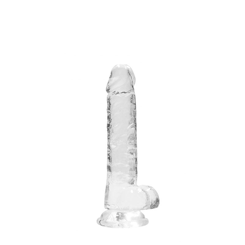 REALROCK 7'' Realistic Dildo With Balls - Clear 17.8 cm Dong - silkandsin