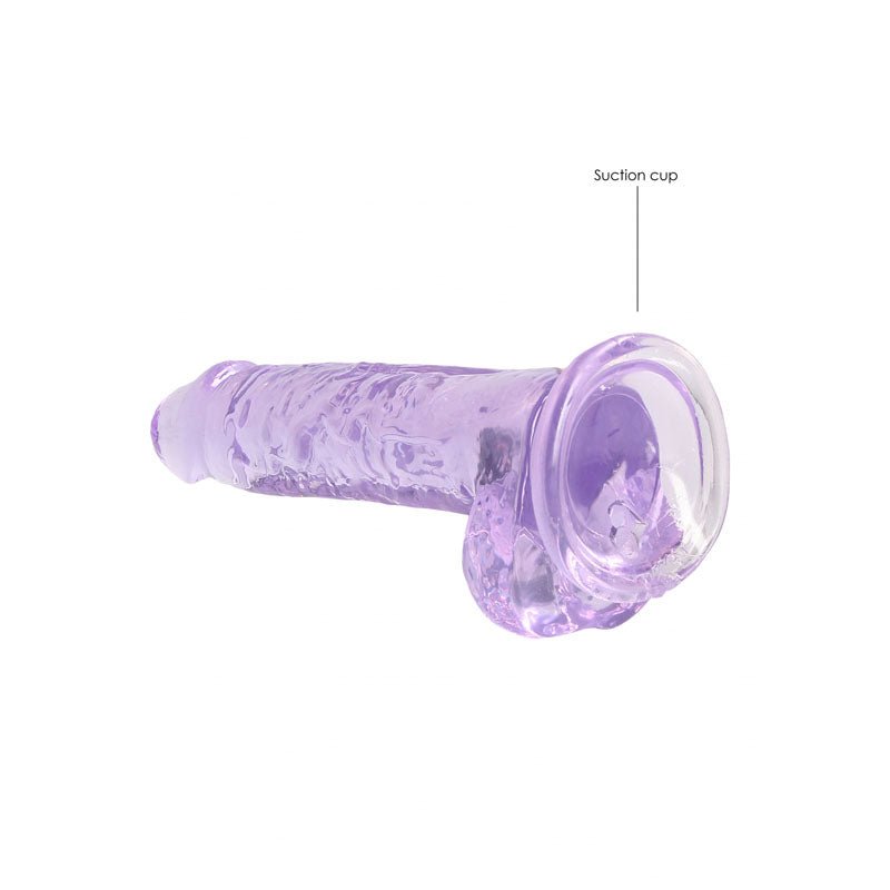 REALROCK 7'' Realistic Dildo With Balls - Purple 17.8 cm Dong - silkandsin