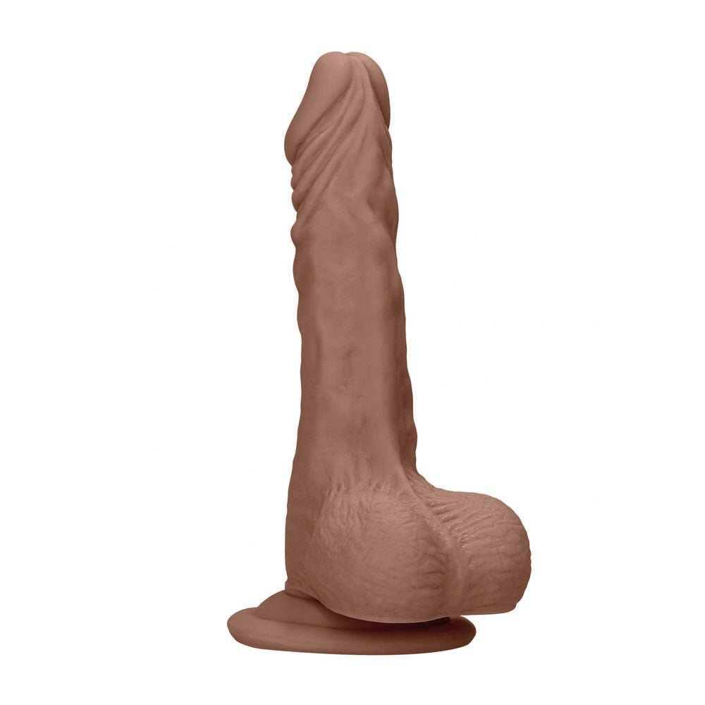 REALROCK 7'' Realistic Dildo With Balls - Tan - Tan 17.8 cm Dong - silkandsin