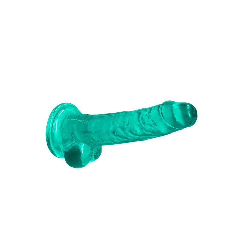 REALROCK 7'' Realistic Dildo With Balls - Turquoise 17.8 cm Dong - silkandsin
