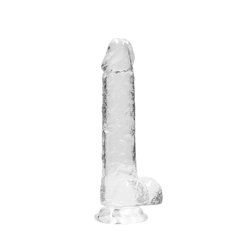 REALROCK 8'' Realistic Dildo With Balls - Clear 20.3 cm Dong - silkandsin