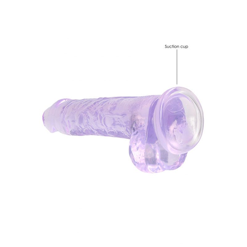 REALROCK 8'' Realistic Dildo With Balls - Purple 20.3 cm Dong - silkandsin