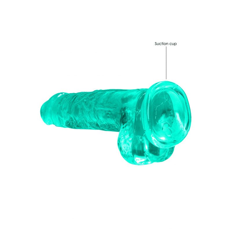 REALROCK 8'' Realistic Dildo With Balls - Turquoise 20.3 cm Dong - silkandsin