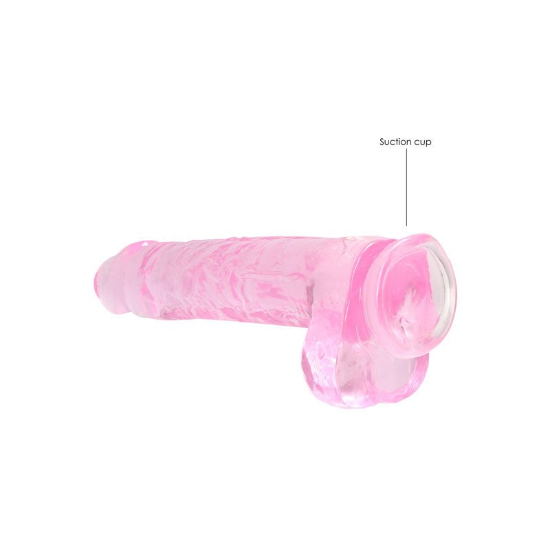 RealRock 9'' Realistic Dildo With Balls - Pink 22.9 cm Dong - silkandsin