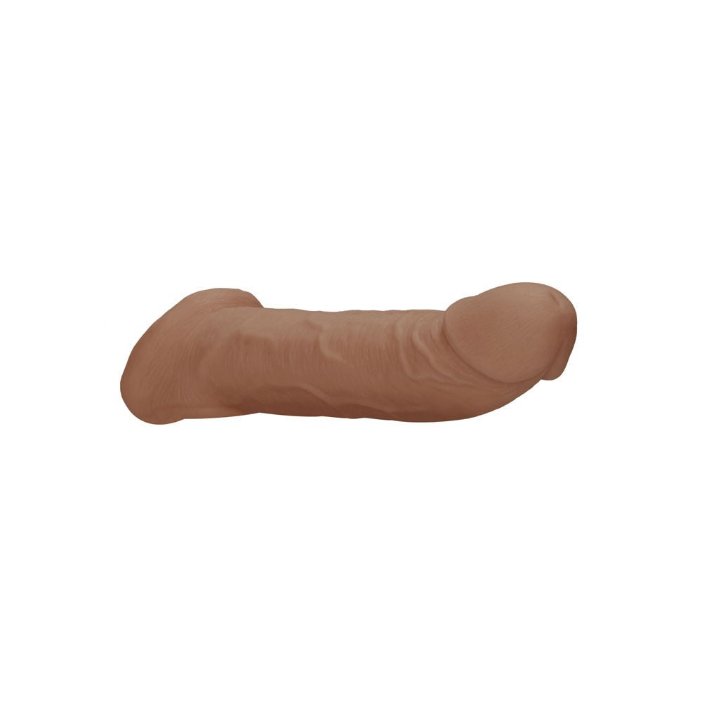 REALROCK 9'' Realistic Penis Extender with Rings - Tan - Tan 22.9 cm Penis Extension Sleeve - silkandsin