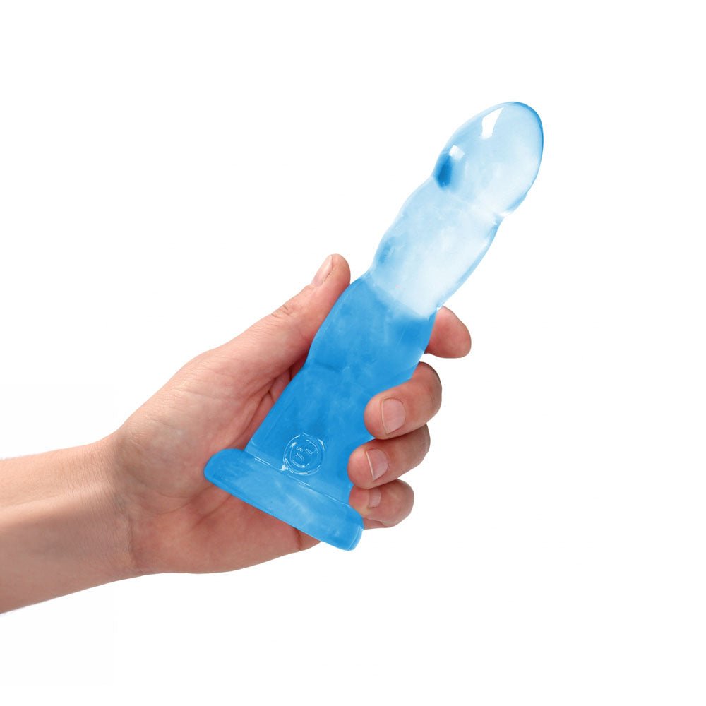REALROCK Dildo With Suction - 17 cm - Blue - Blue 17 cm Dildo - silkandsin