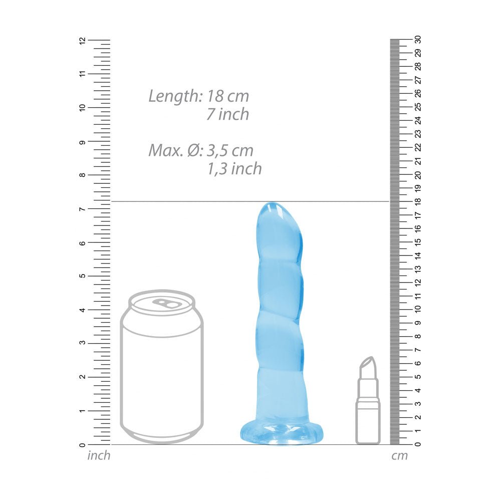 REALROCK Dildo With Suction - 17 cm - Blue - Blue 17 cm Dildo - silkandsin