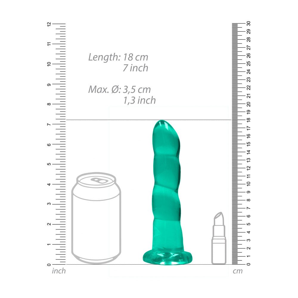 REALROCK Dildo With Suction - 17 cm - Turquoise - Turquoise 17 cm Dildo - silkandsin