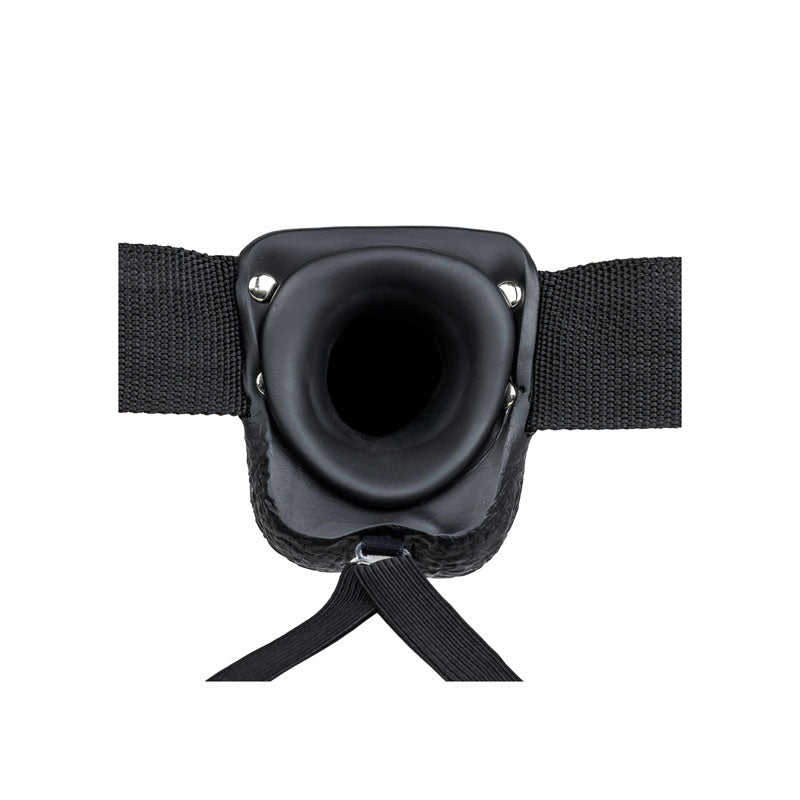 REALROCK Hollow Strapon with Balls - 23 cm Black - Black 23 cm Hollow Strap - On - silkandsin