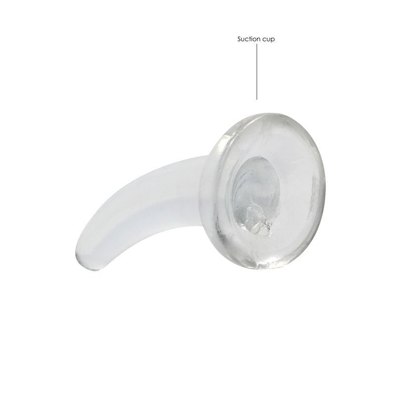 REALROCK Non Realistic Dildo With Suction Cup - 11.5 cm - Clear 11.5 cm Curved Pegging Dong - silkandsin