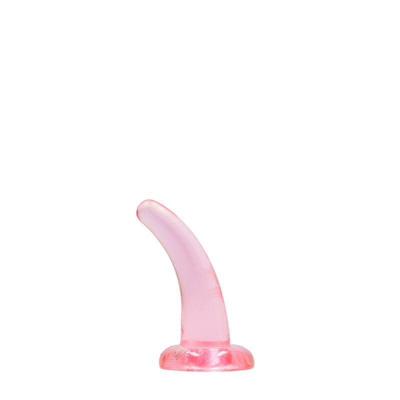REALROCK Non Realistic Dildo With Suction Cup - 11.5 cm - Pink 11.5 cm Curved Pegging Dong - silkandsin