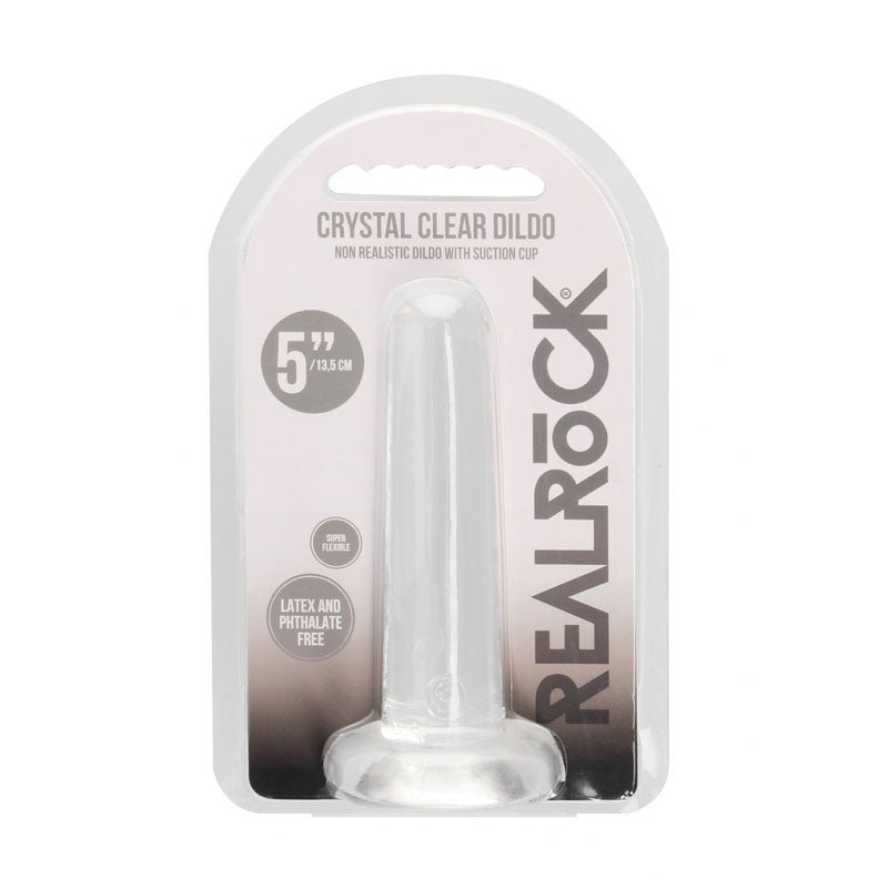 REALROCK Non Realistic Dildo With Suction Cup - 13.5 cm - Clear 13.5 cm Dong - silkandsin
