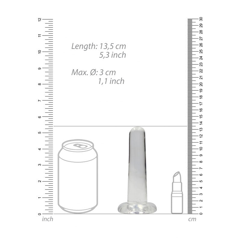 REALROCK Non Realistic Dildo With Suction Cup - 13.5 cm - Clear 13.5 cm Dong - silkandsin